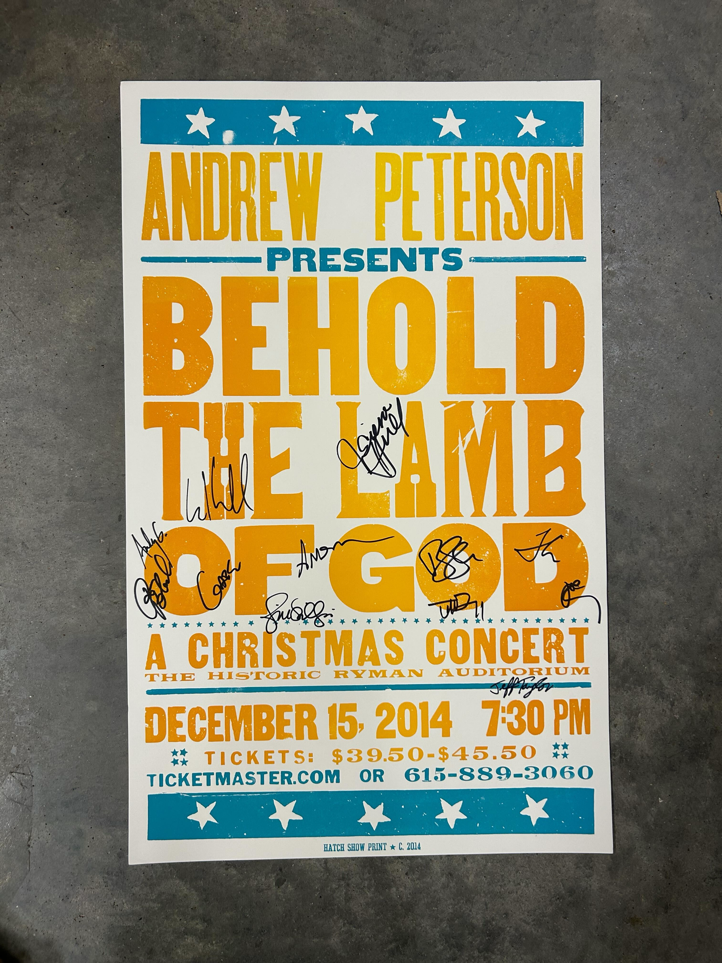 Behold the Lamb of God 2014 Hatch Show Print Signed Poster