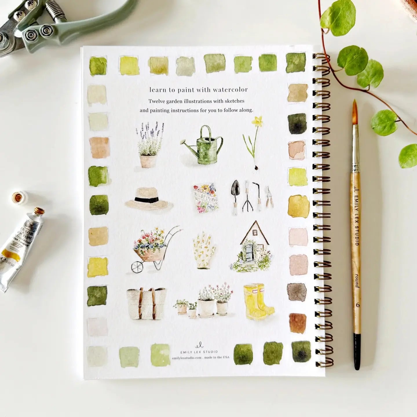 Garden Watercolor Workbook by Emily Lex Studio
