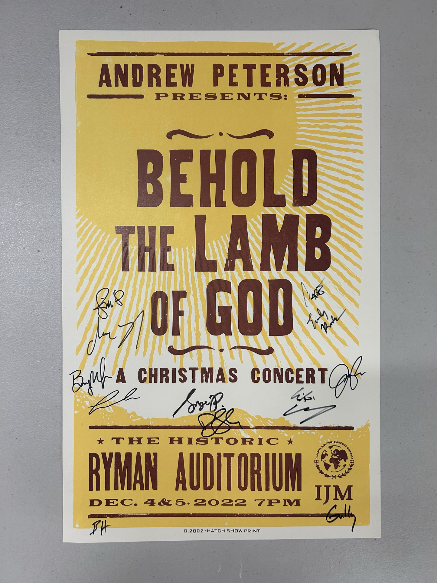 Behold the Lamb of God 2022 Hatch Show Print Signed Poster