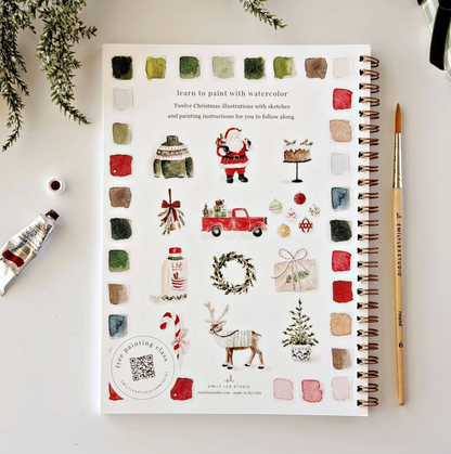 Christmas Watercolor Workbook by Emily Lex Studio