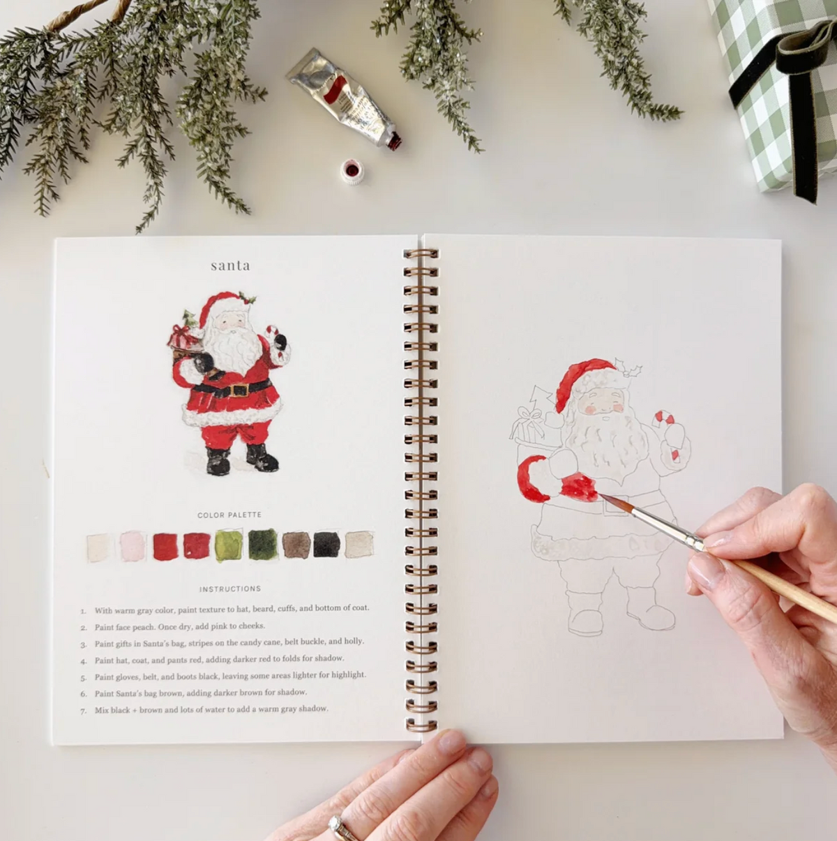 Christmas Watercolor Workbook by Emily Lex Studio